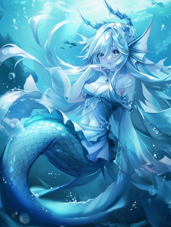 Ảnh anime màu xanh dương gương mặt nghiêng