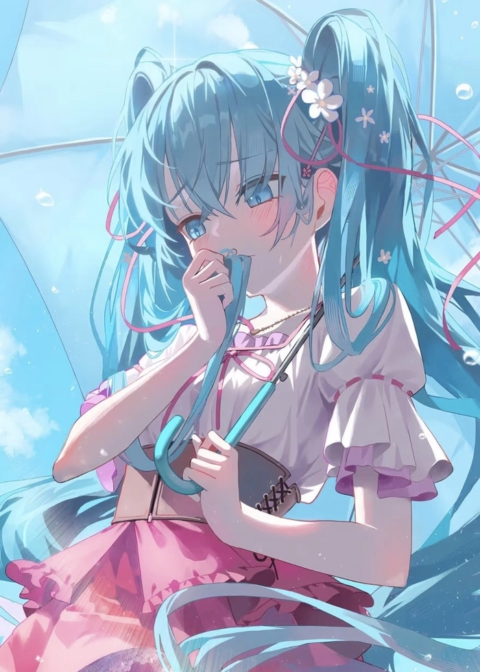 Ảnh anime màu xanh dương phong cách dễ thương nổi bật