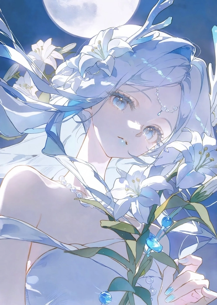 Ảnh anime màu xanh dương với mái tóc nổi bật