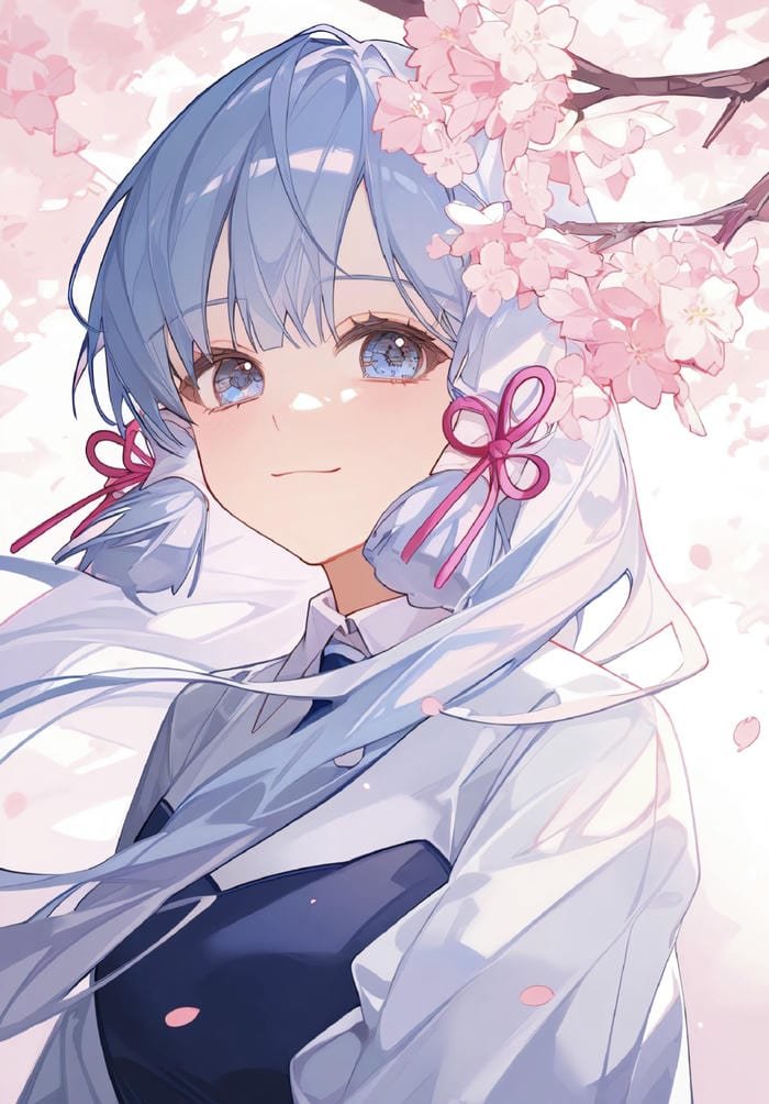 Anime hoa anh đào hồng nhạt đầy cảm xúc