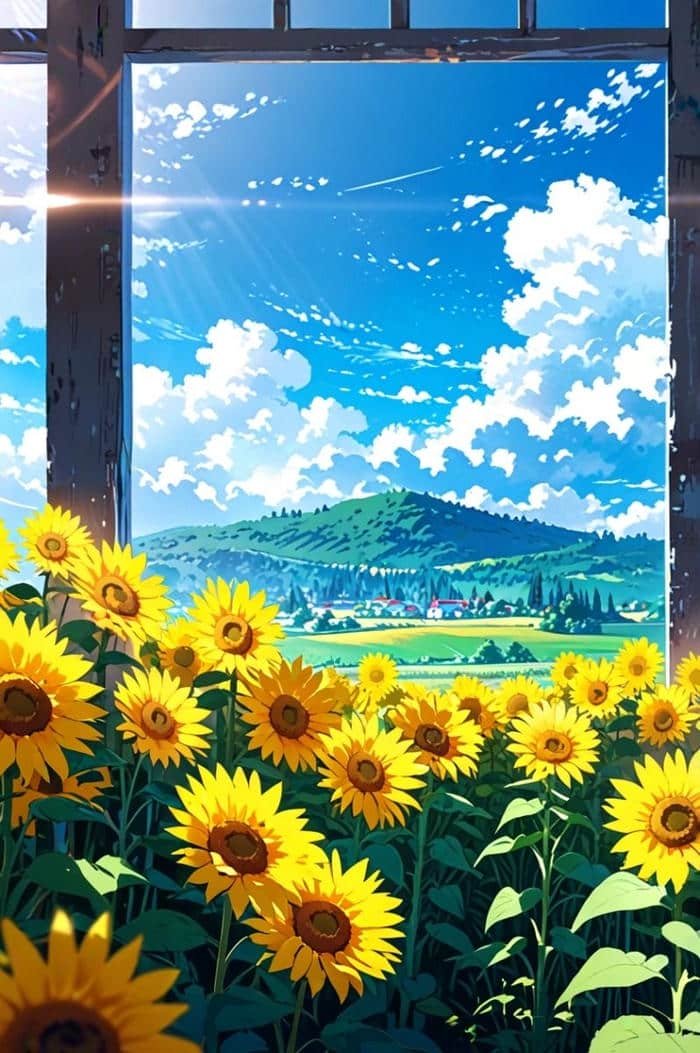 Anime hoa hướng dương phong cách nghệ thuật