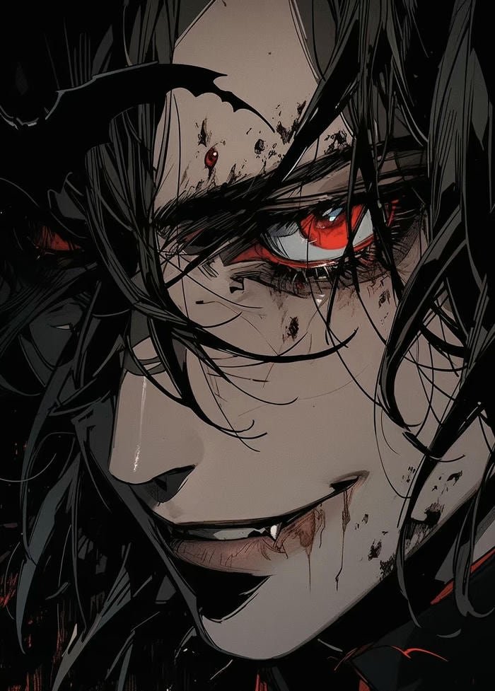 Anime ma cà rồng nền đêm tĩnh mịch