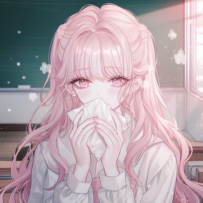 Anime màu hồng nhân vật đáng yêu