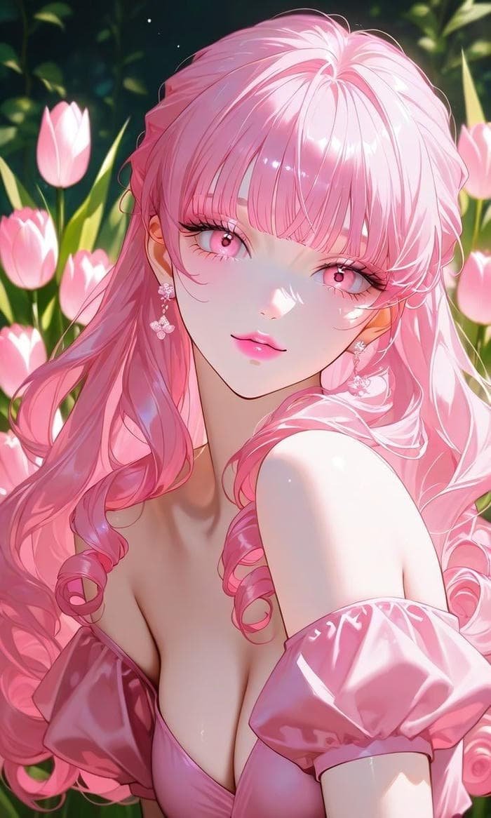 Anime màu hồng nhân vật hiền