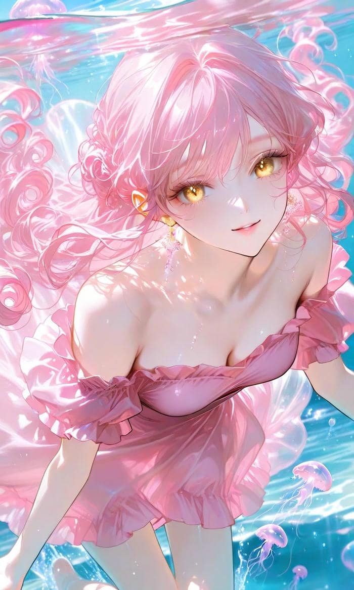 Anime màu hồng nhân vật nữ tính