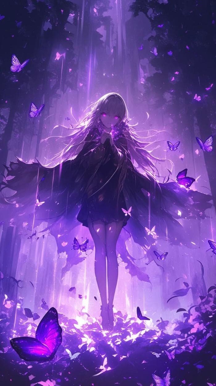 Anime màu tím nhân vật bí ẩn