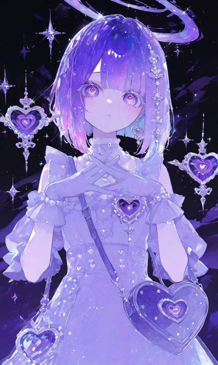 Anime màu tím nhân vật cô độc