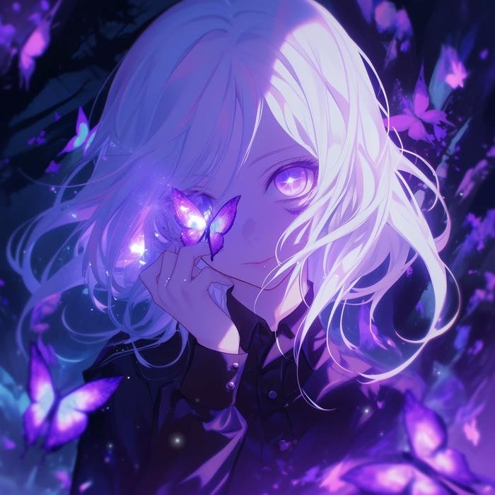 Anime màu tím nhân vật cuốn hút