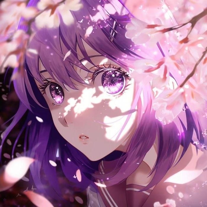 Anime màu tím nhân vật đẹp mắt jpg