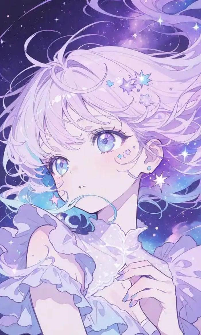 Anime màu tím nhân vật im lặng