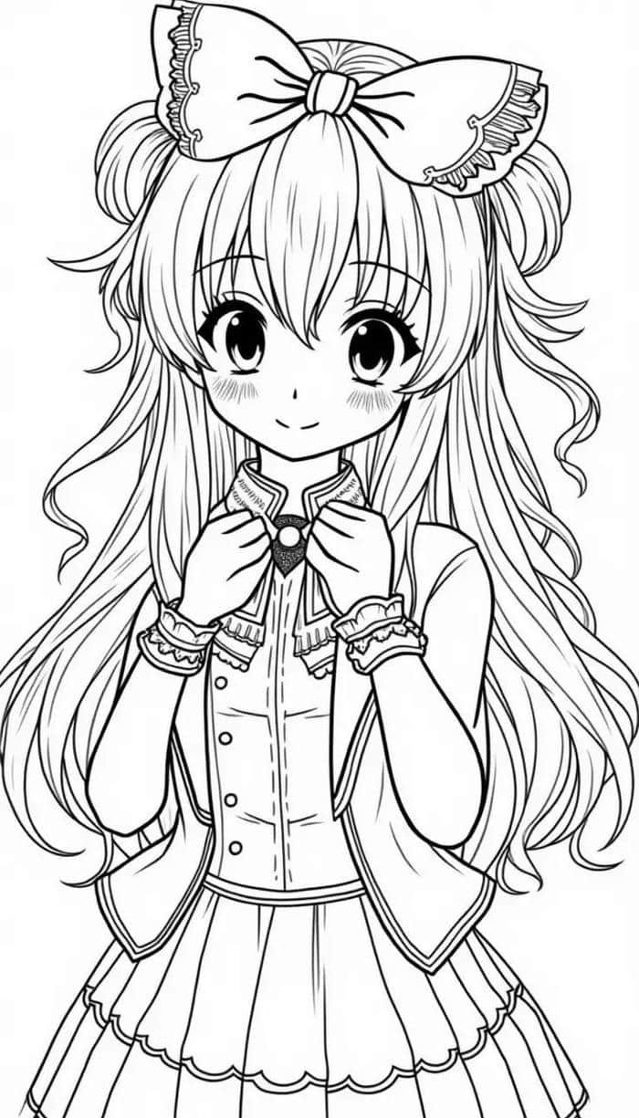 Bức ảnh Anime không màu dáng đứng cô độc