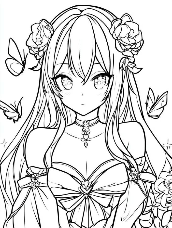 Bức ảnh Anime không màu dáng người gọn