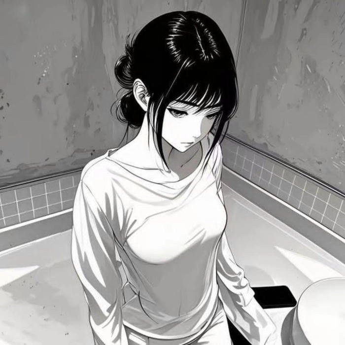 Bức ảnh Anime trắng đen dáng người gầy