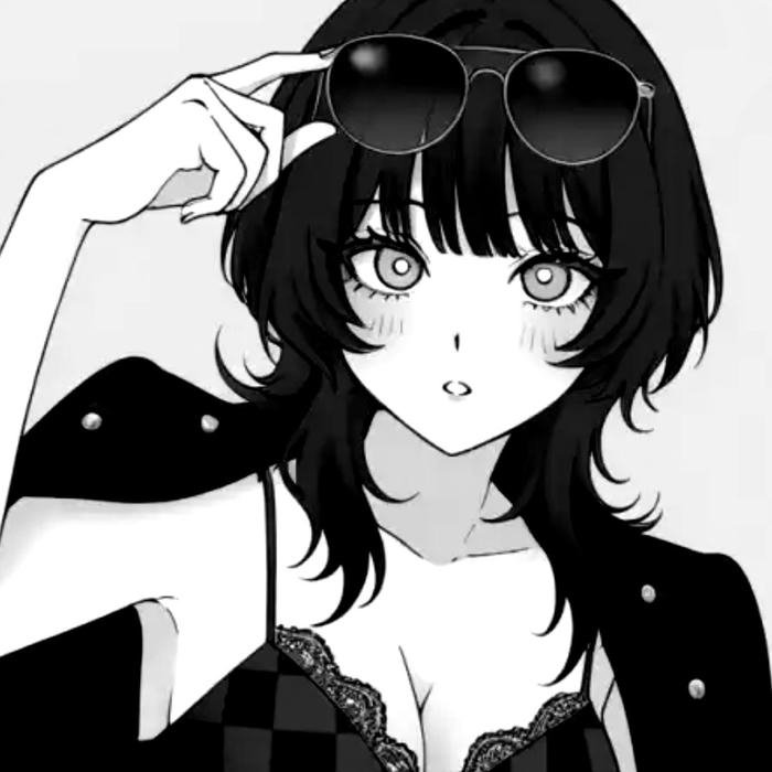 Bức ảnh Anime trắng đen thần thái