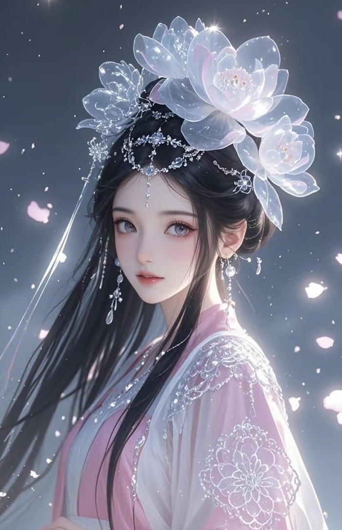 Bức hình anime 3d tóc cài hoa jpg