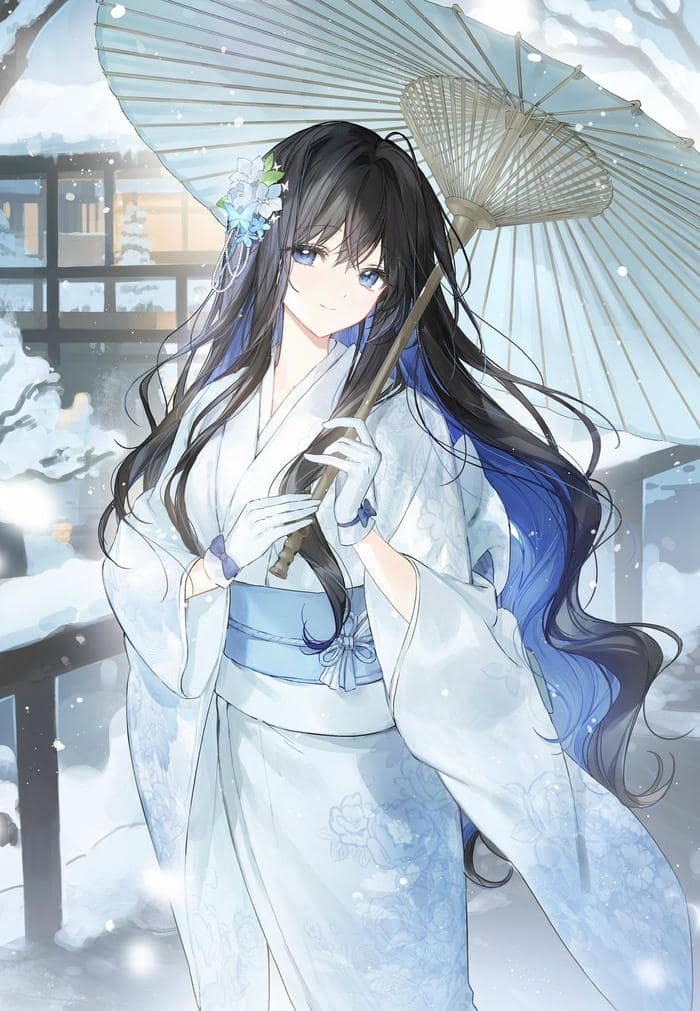 Bức hình anime cổ trang ánh mắt sâu