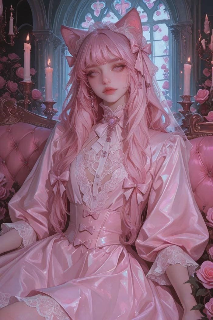 Bức hình anime màu hồng công chúa