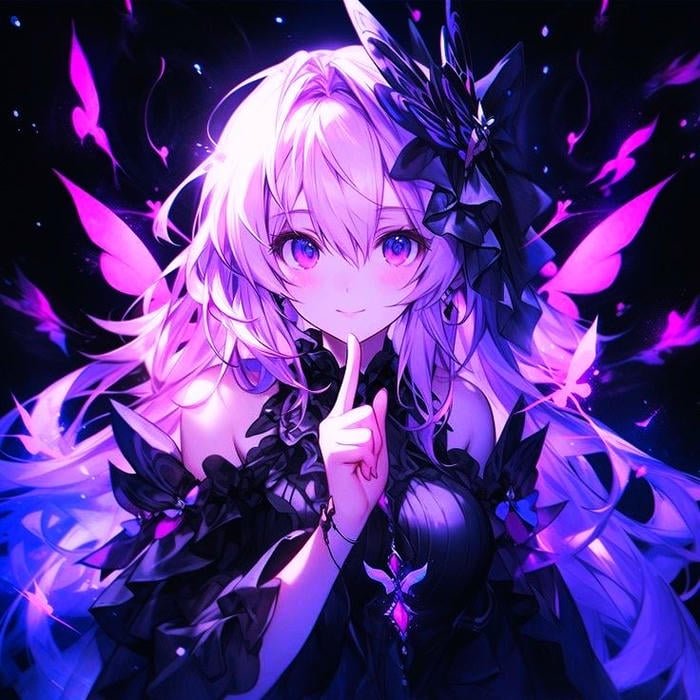 Bức hình anime màu tím biểu cảm sâu