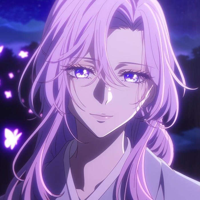 Bức hình anime màu tím con người trầm