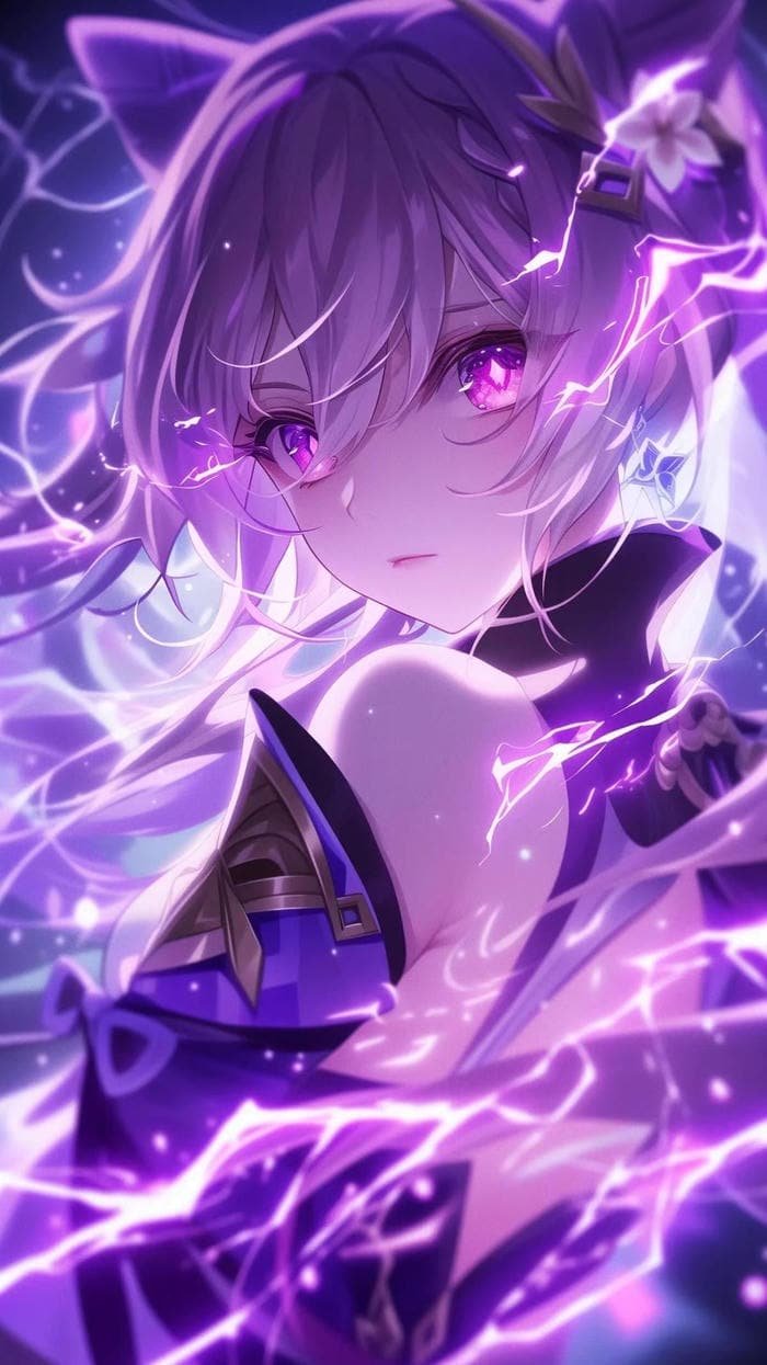 Bức hình anime màu tím phong cách