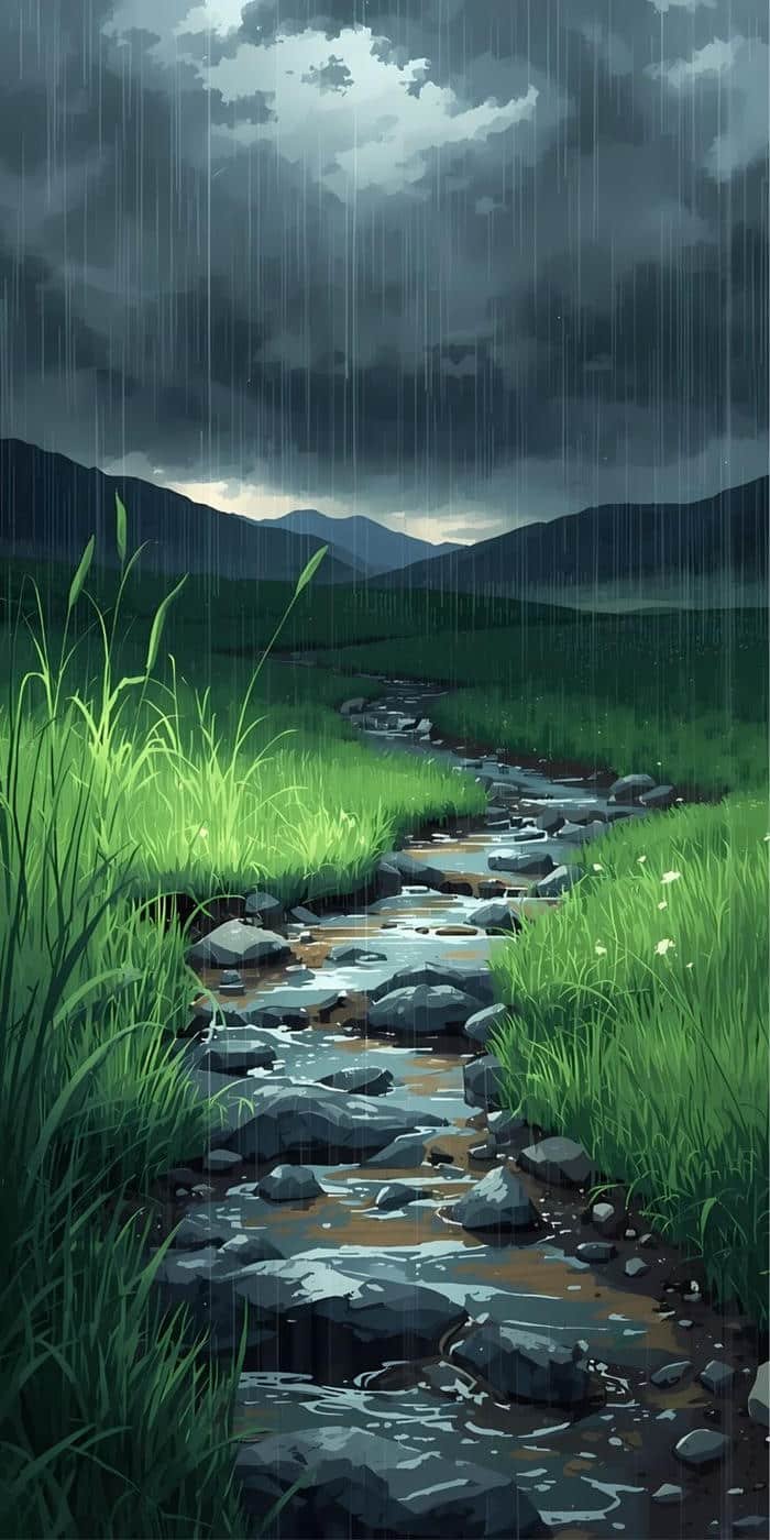 Bức hình mưa buồn giọt rơi lặng lẽ