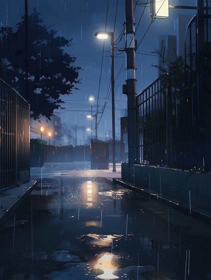 Bức hình mưa buồn trời thấp nặng