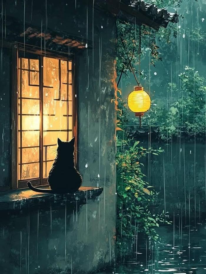 Bức hình mưa buồn trời u tịch