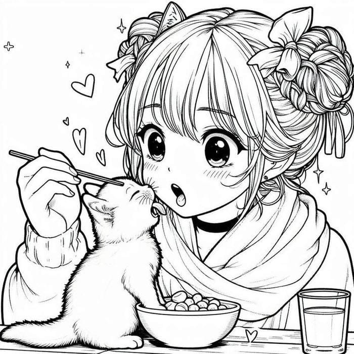 Hình ảnh Anime không màu khuôn mặt vui