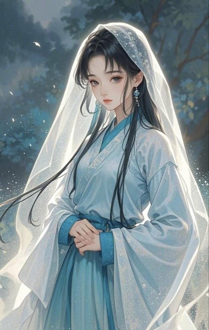 Hình ảnh anime cổ trang nữ mái tóc dài