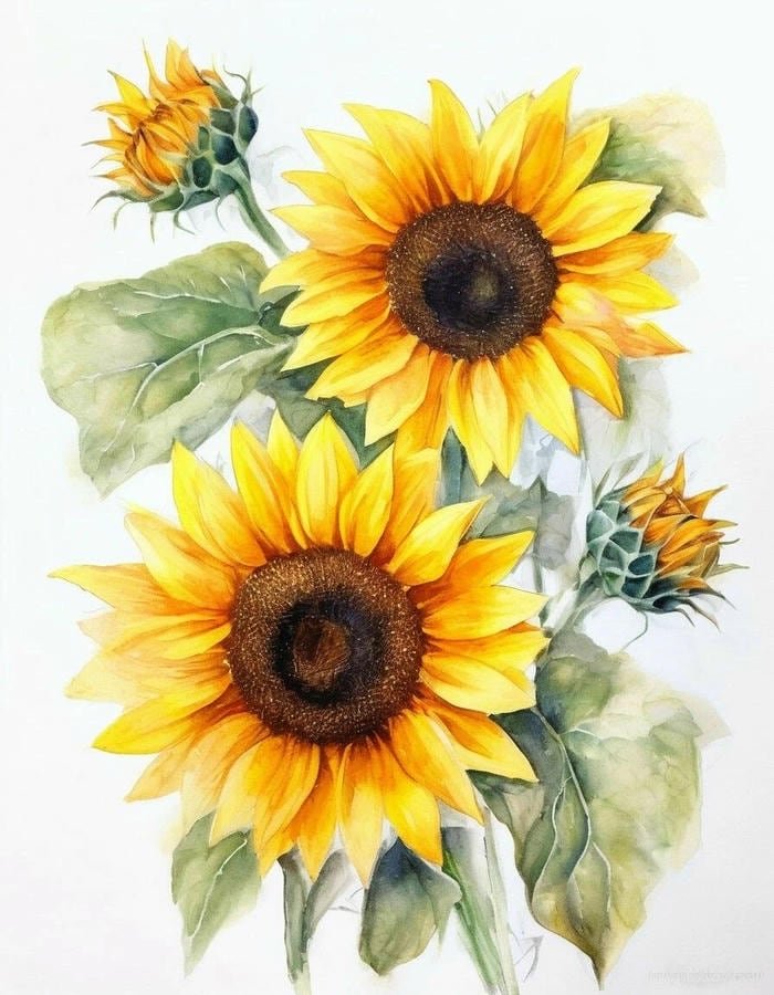 Hình ảnh anime hoa hướng dương cánh hoa bung nở