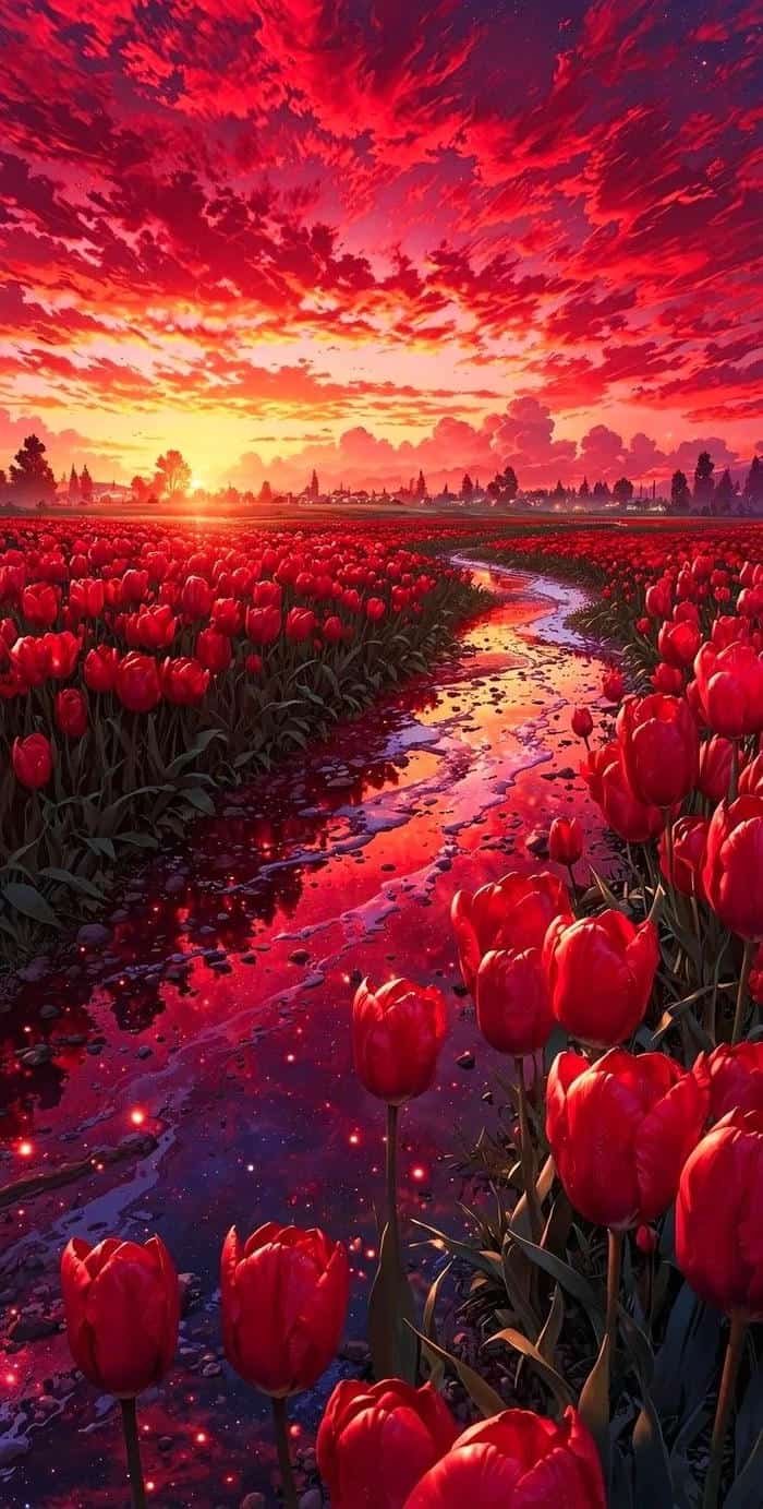 Hình ảnh anime hoàng hôn chiều muộn