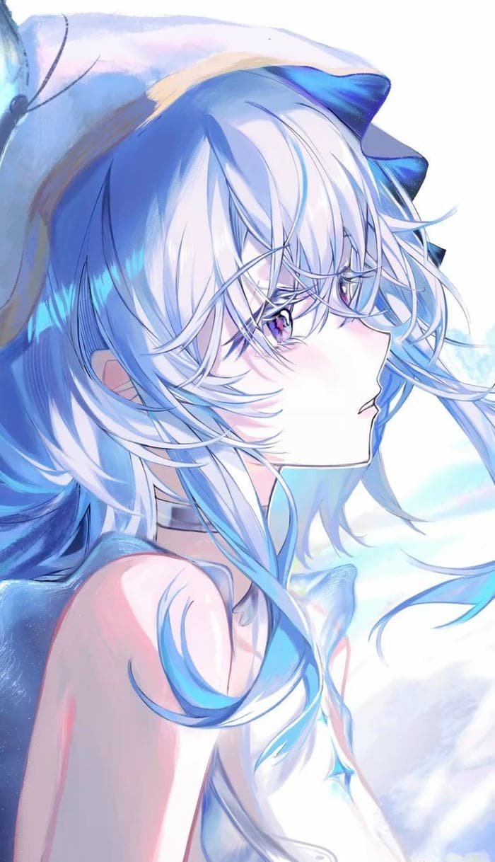 Hình ảnh anime màu xanh dương nhân vật nữjpg