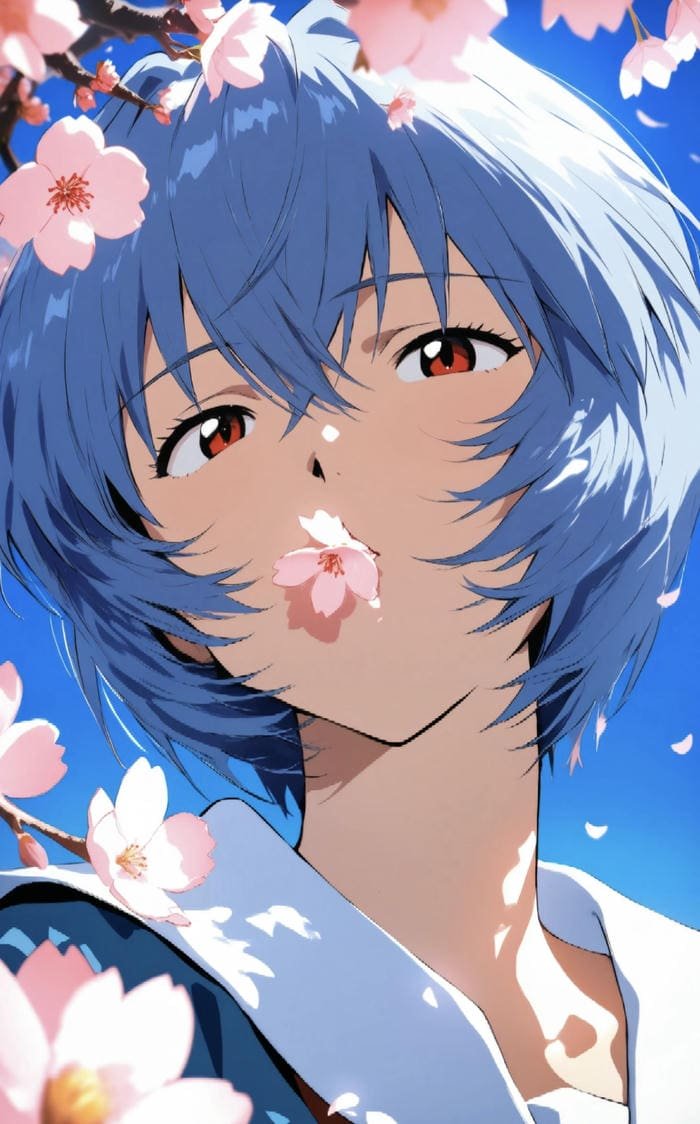 Hình ảnh hoa anh đào và nữ anime đẹp mê hồn