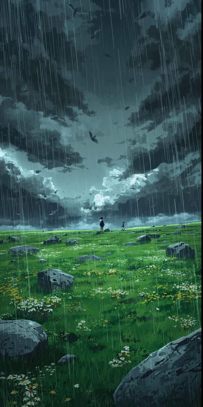 Hình ảnh mưa buồn bầu trời u ám