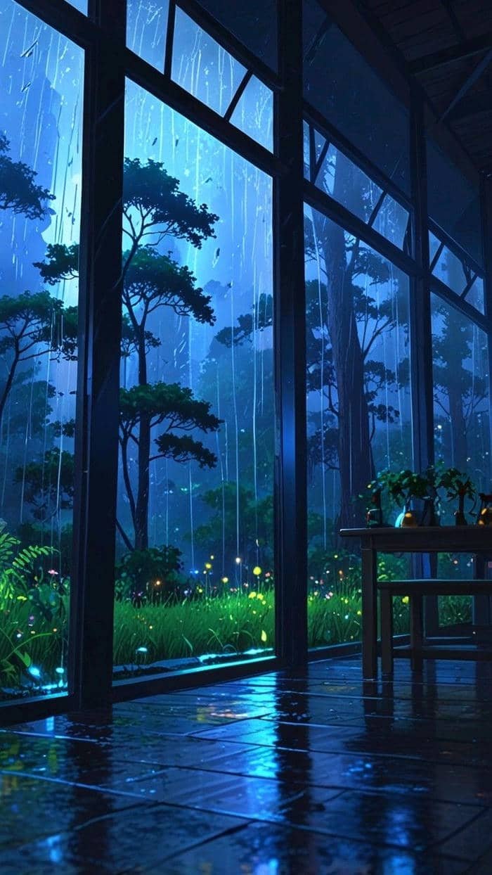 Hình ảnh mưa buồn cỏ cây ướt sũng