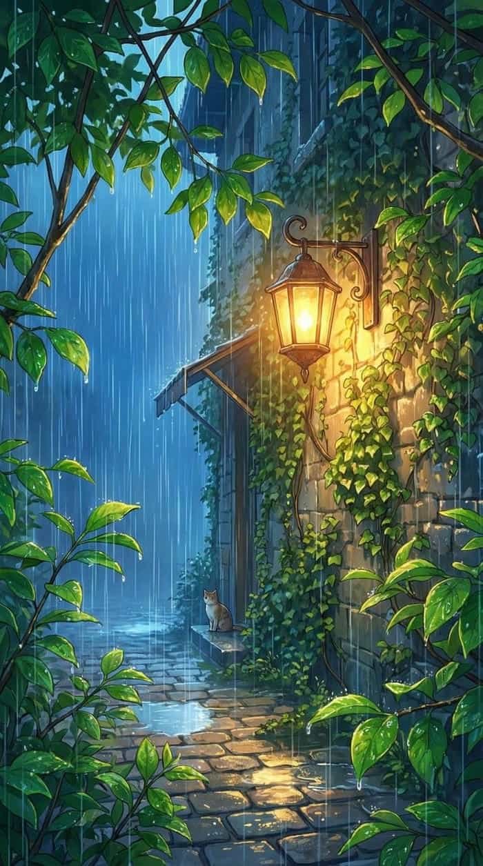 Hình ảnh mưa buồn khung cảnh cô quạnh