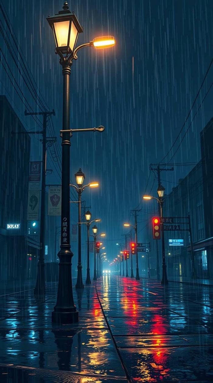 Hình ảnh mưa buồn mưa phủ không gian