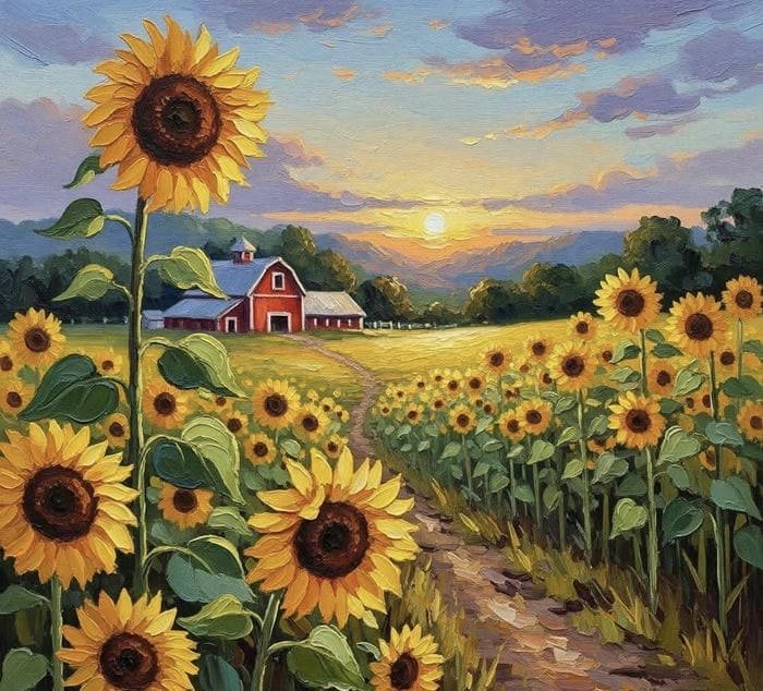 Hình anime hoa hướng dương dáng thẳng mạnh mẽ