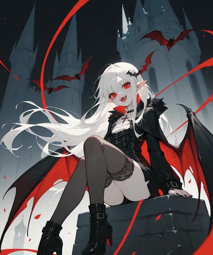 Hình anime ma cà rồng không gian u ám