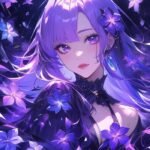 Hình anime màu tím quyến rũ