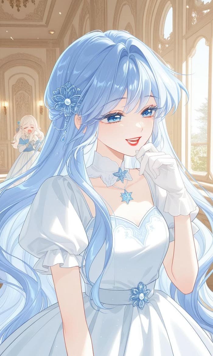 Hình anime màu xanh dương cảm xúc sâu lắng