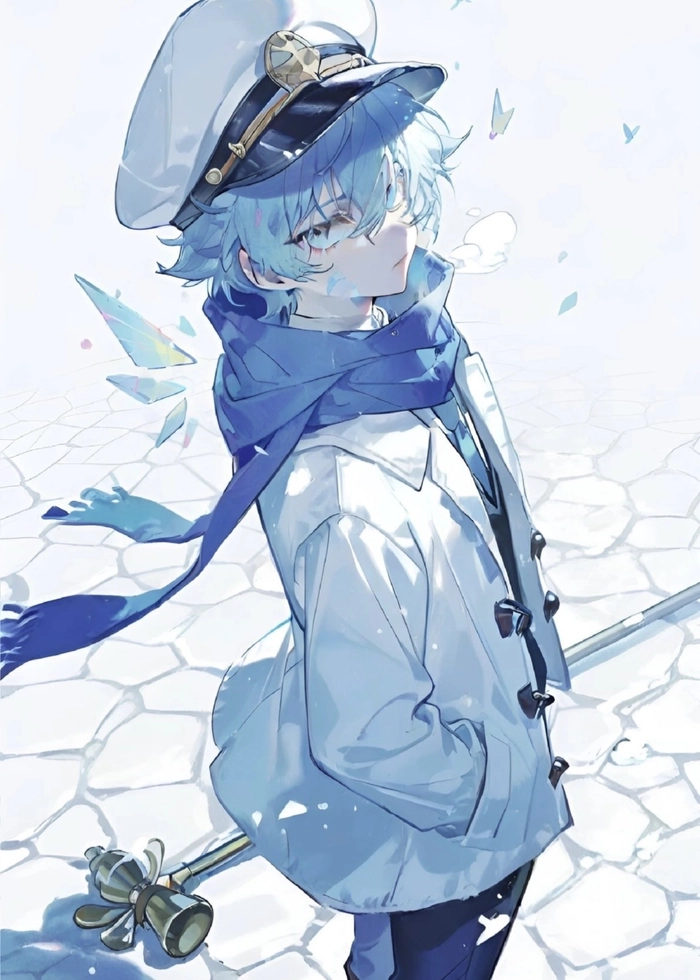 Hình anime màu xanh dương phong cách lạnh lùng cuốn hút