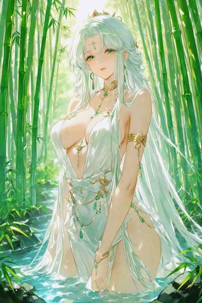 Hình anime màu xanh lá cây sexy