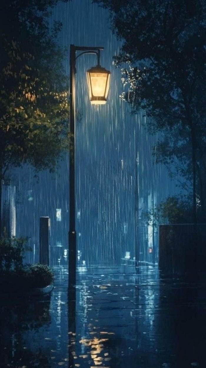 Hình mưa buồn khung cảnh yên ắng