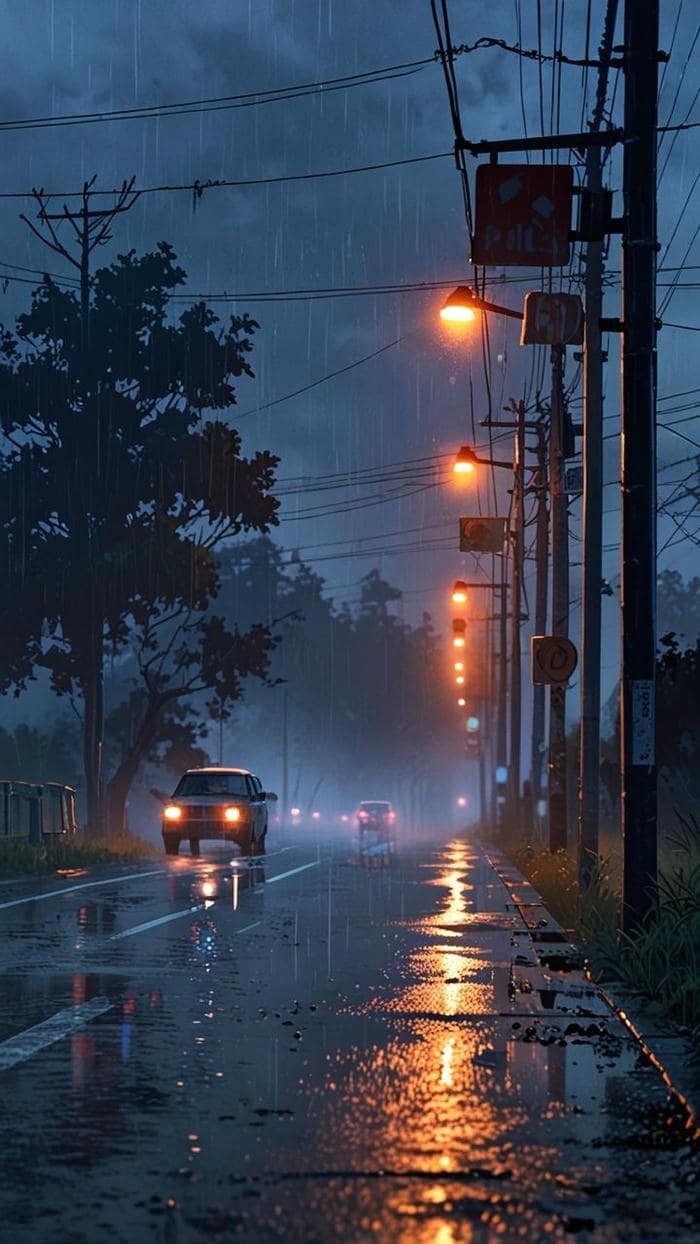 Hình mưa buồn trời mờ sương