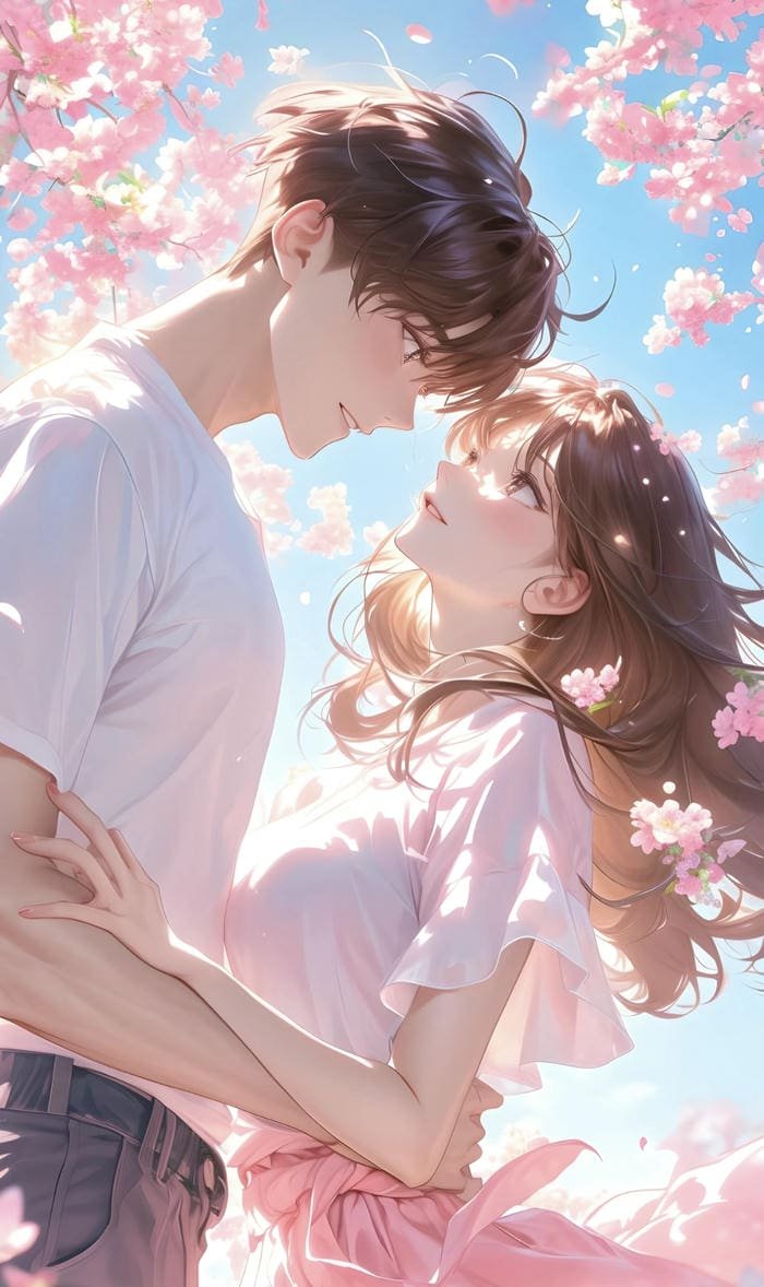 Hoa anh đào anime tạo nên khung cảnh mê hồn