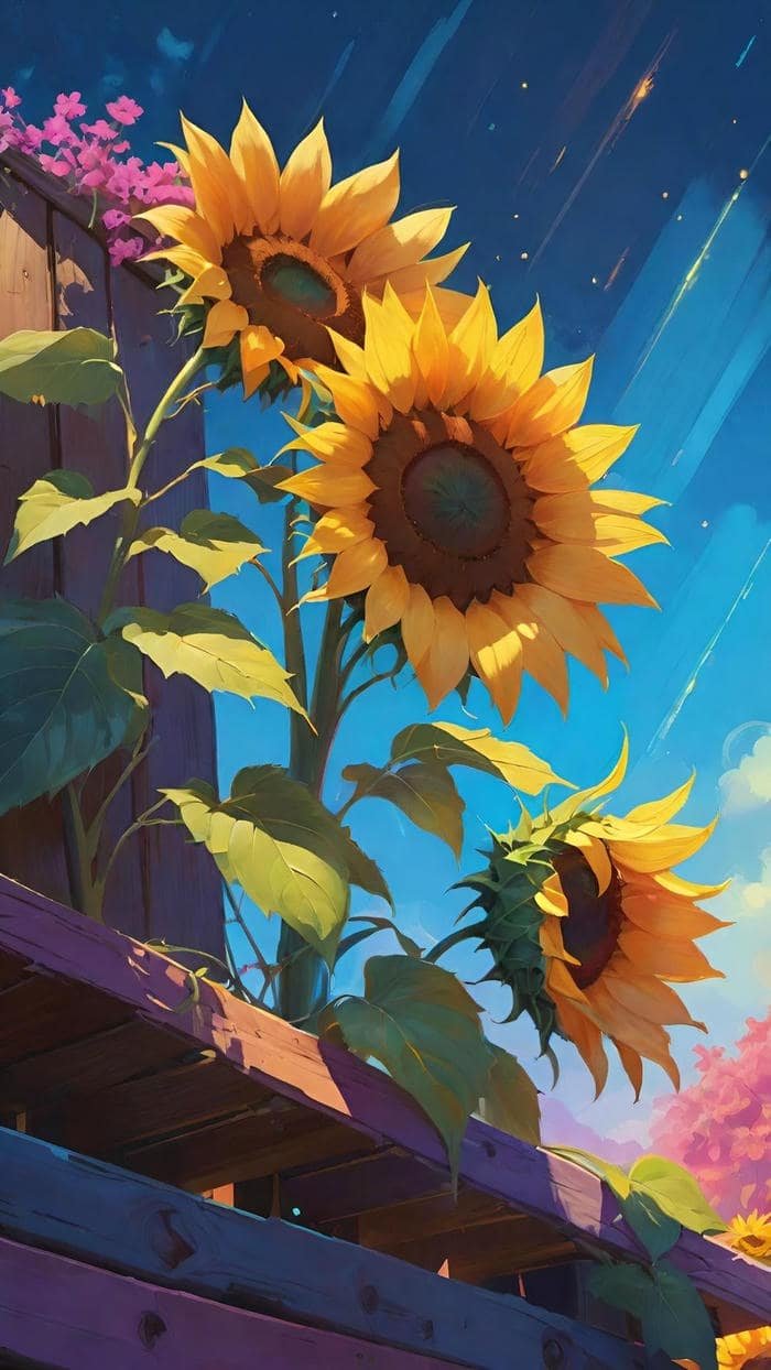 ảnh anime hoa hướng dương đẹp mắt