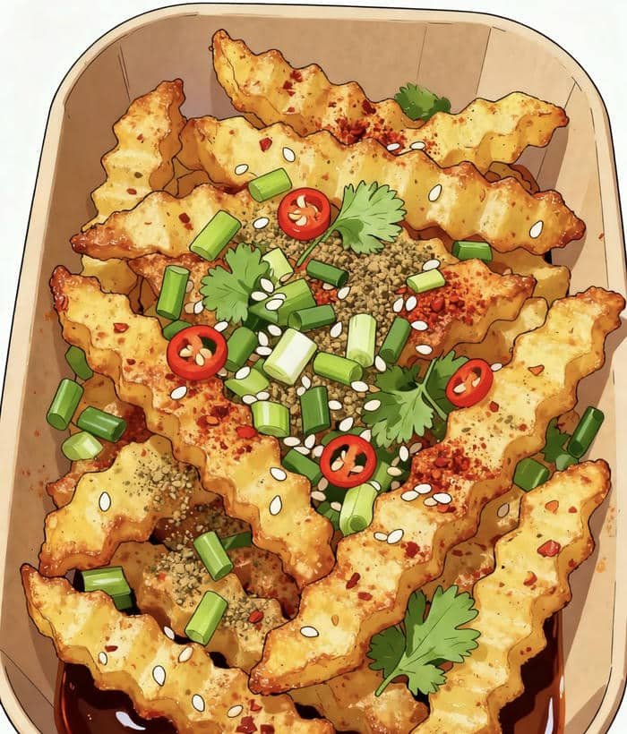 ảnh đồ ăn anime khoai tây chiên