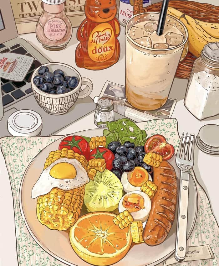 ảnh đồ ăn anime màu sắc hấp dẫn