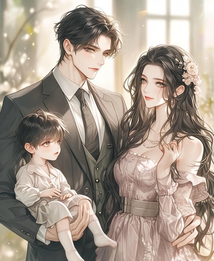 ảnh gia đình anime ấm áp dịu dàng